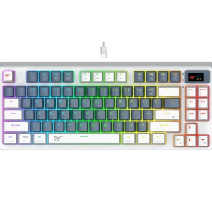 HAVIT KB884L MECHANICAL KEYBOARD RED SWITCH WTCH TFT-LCD SCREEN