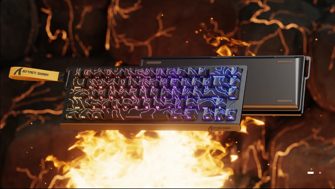ATTACK SHARK X68 HE Rapid Trigger Magnetic Switch Gaming Keyboard with RGB Backlighting