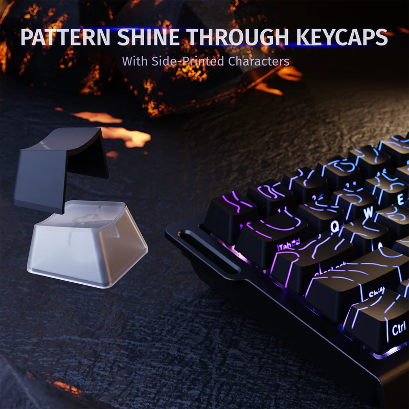 ATTACK SHARK X68 HE Rapid Trigger Magnetic Switch Gaming Keyboard with RGB Backlighting