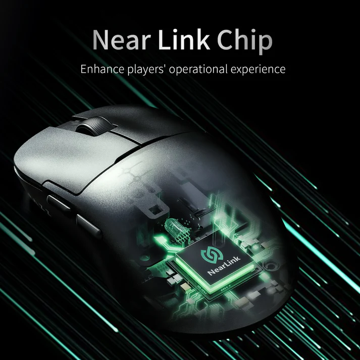 Ajazz AJ159 NL Ultra-Lightweight Wireless Gaming Mouse in White, high-performance sensor for competitive gaming.