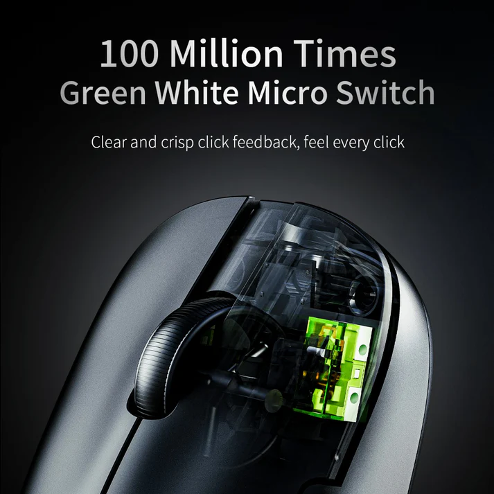 Ajazz AJ159 NL Ultra-Lightweight Wireless Gaming Mouse in White, high-performance sensor for competitive gaming.