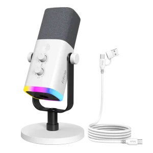 FIFINE AM8 USB/XLR Dynamic Microphone with RGB lighiting for Gaming and Streaming