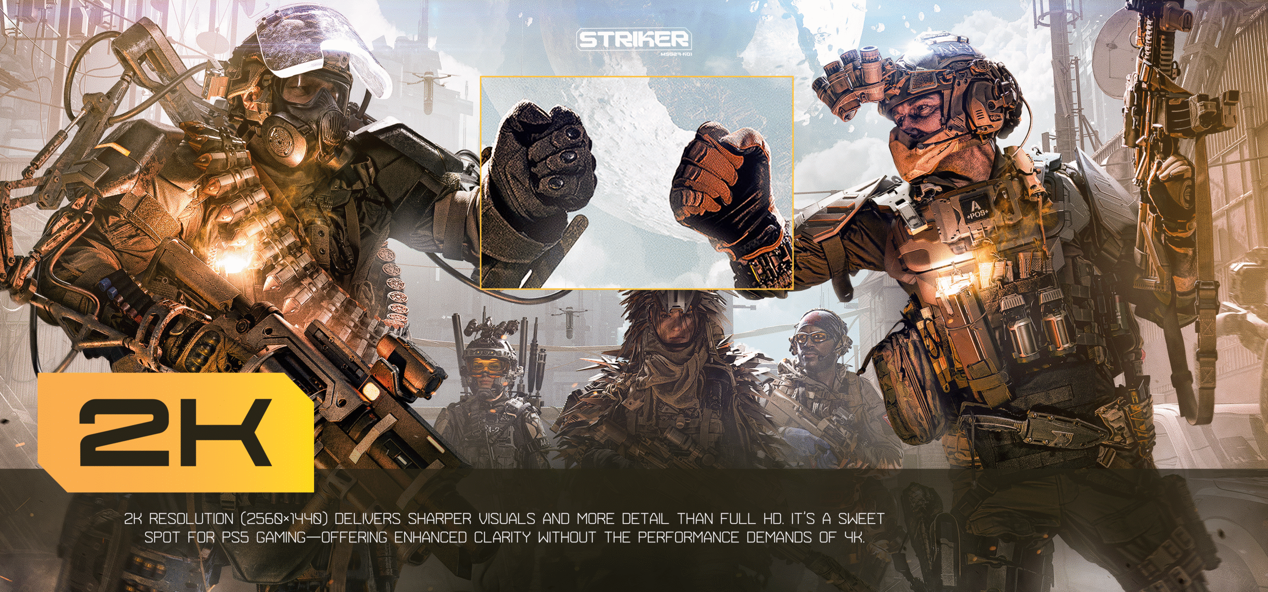 Matos Striker MSG27-K01 Gaming Monitor 27" 2K Fast IPS 120Hz HDR400