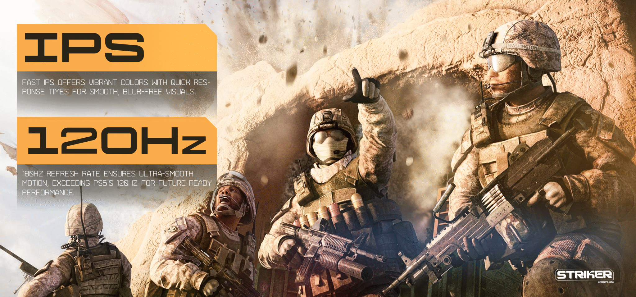 Matos Striker MSG27-K01 Gaming Monitor 27" 2K Fast IPS 120Hz HDR400