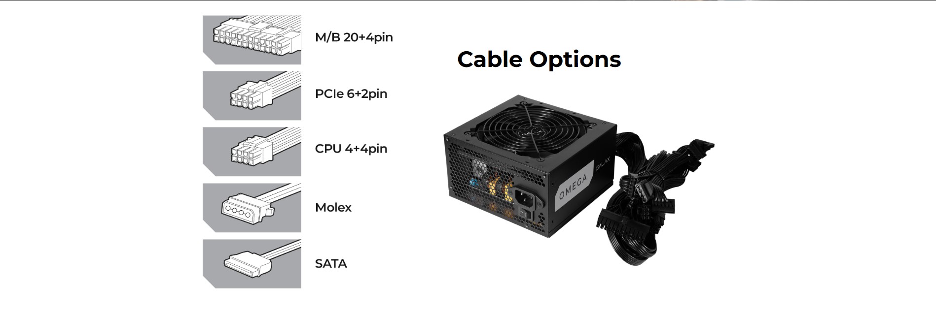 GALAX OMEGA GL650 650W 80 PLUS Bronze Power Supply