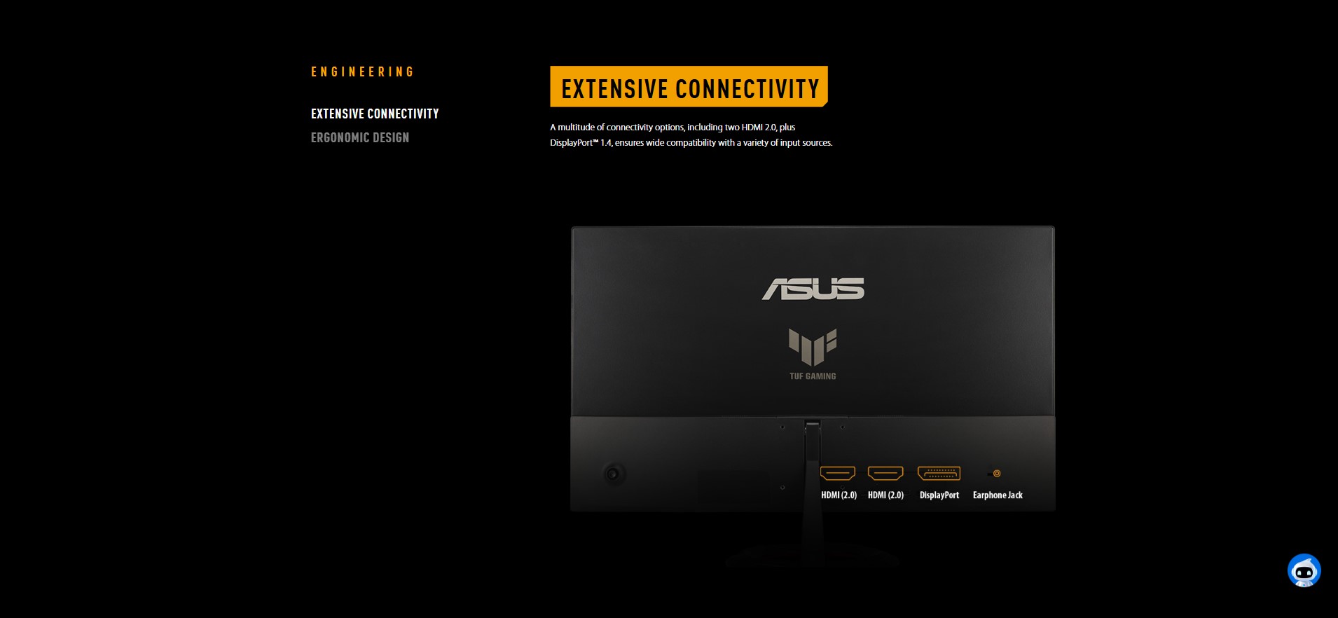 ASUS TUF Gaming VG279Q5R monitor showing the TUF Gaming logo on the screen.