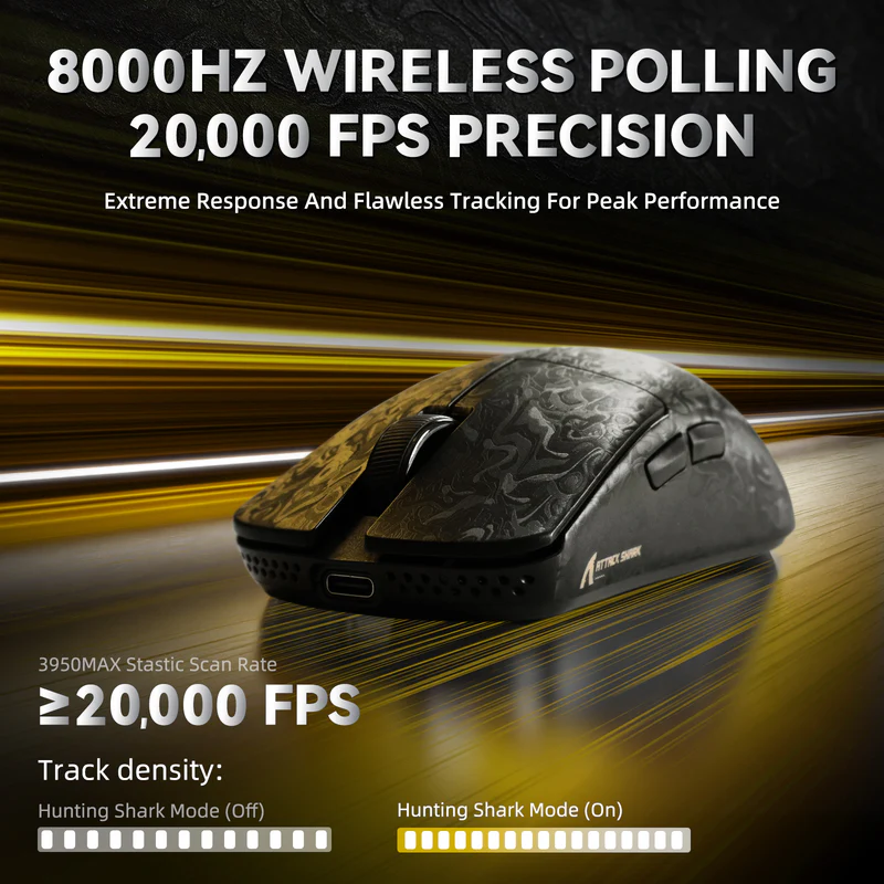 ATTACK SHARK R11 ULTRA Carbon Fiber Wireless Gaming Mouse