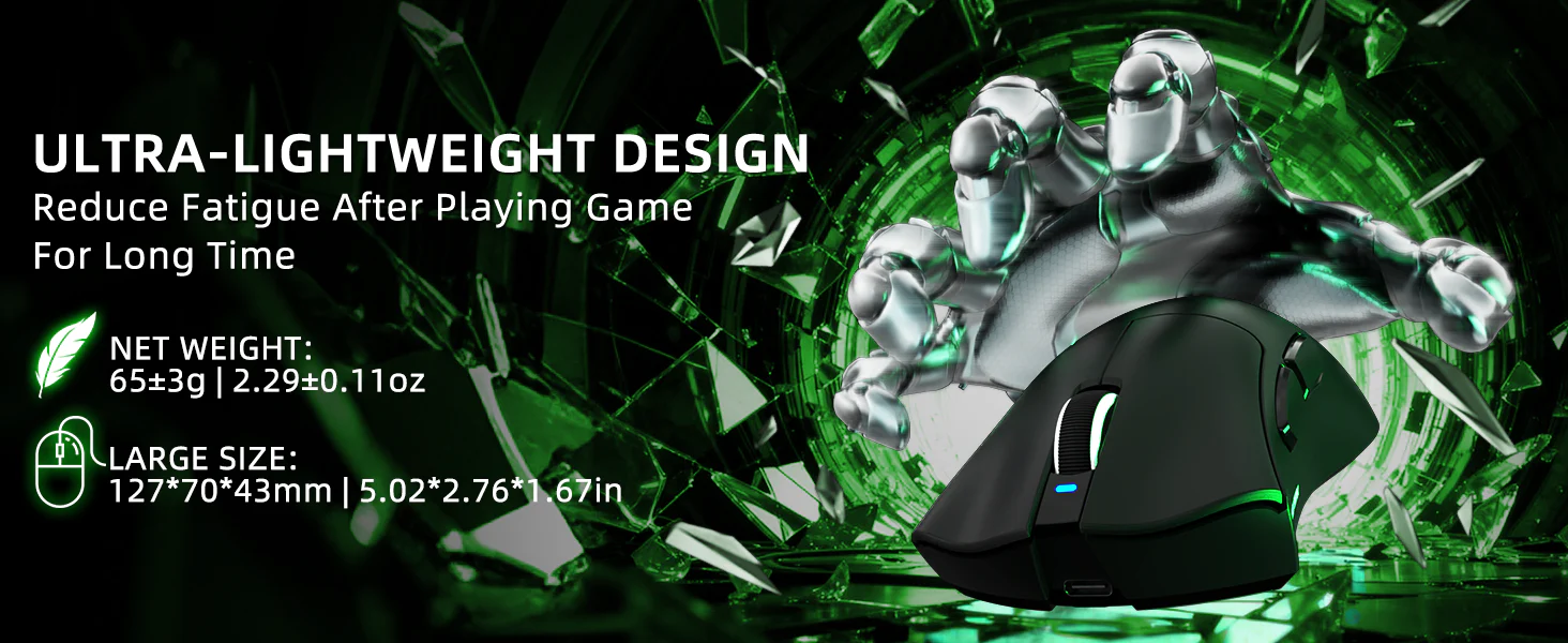 ATTACK SHARK V3 wireless gaming mouse in black