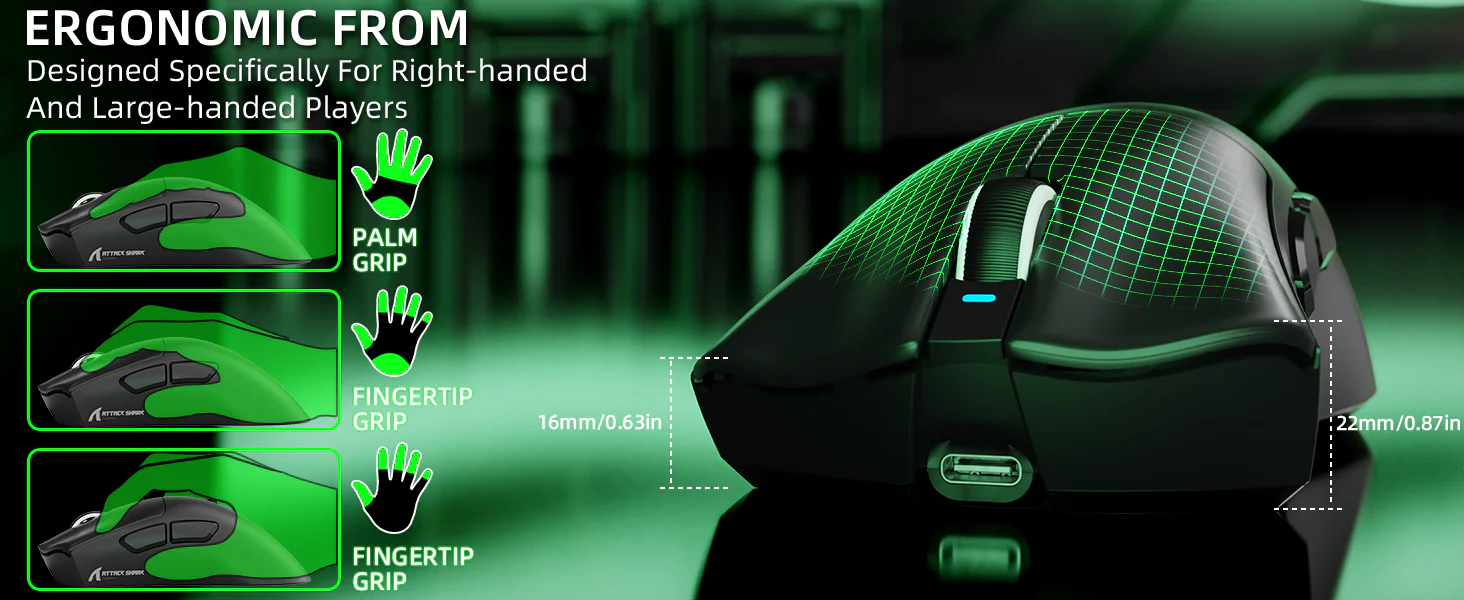 ATTACK SHARK V3 wireless gaming mouse in black