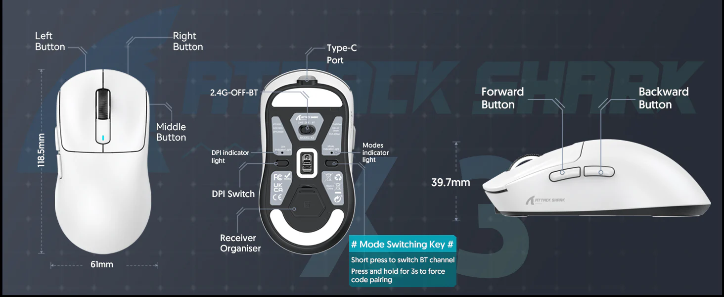Attack Shark X3 Pro Wireless Gaming Mouse