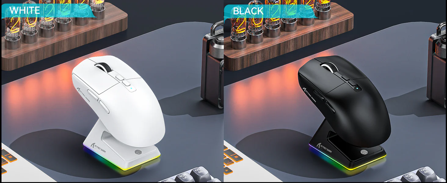 ATTACK SHARK X6 lightweight wireless gaming mouse with charging dock