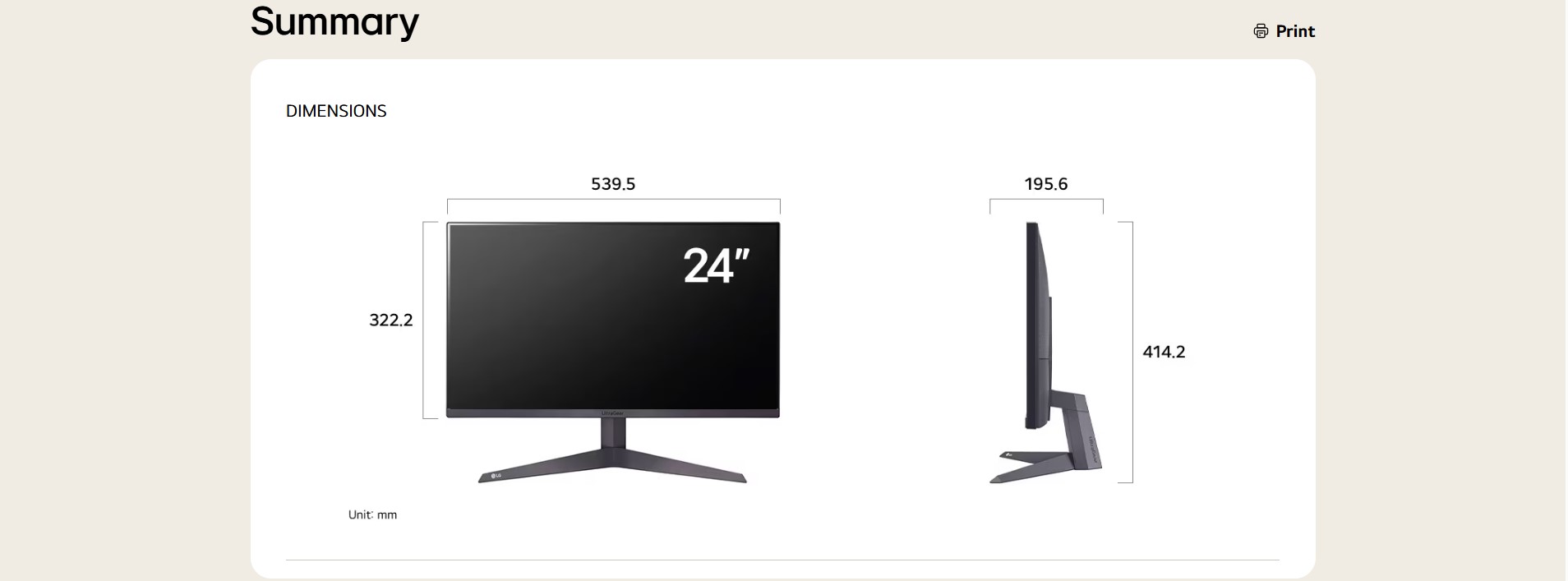LG UltraGear 24GS50F-B gaming monitor back view with sleek design