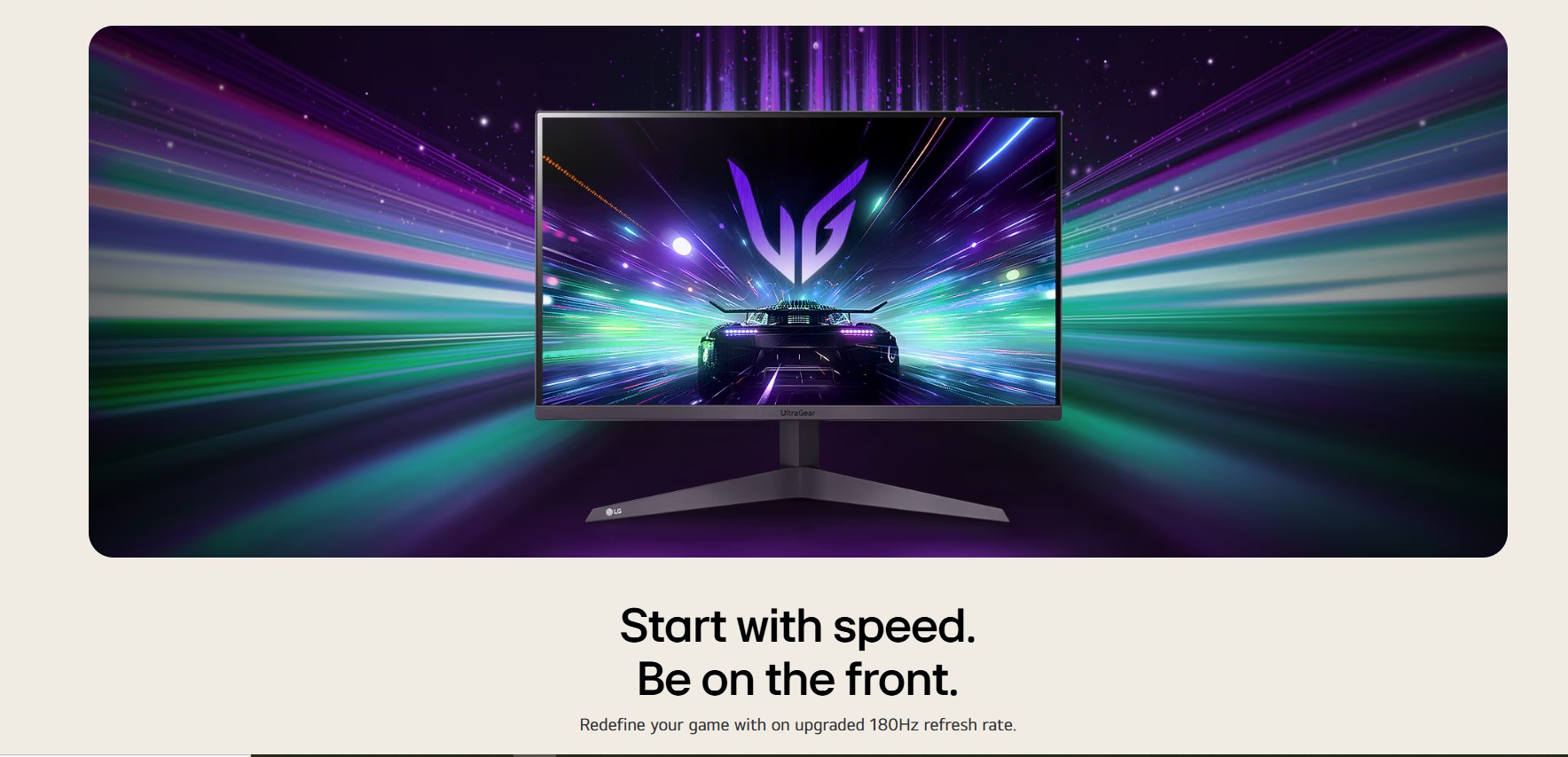 LG UltraGear 24GS50F-B gaming monitor back view with sleek design